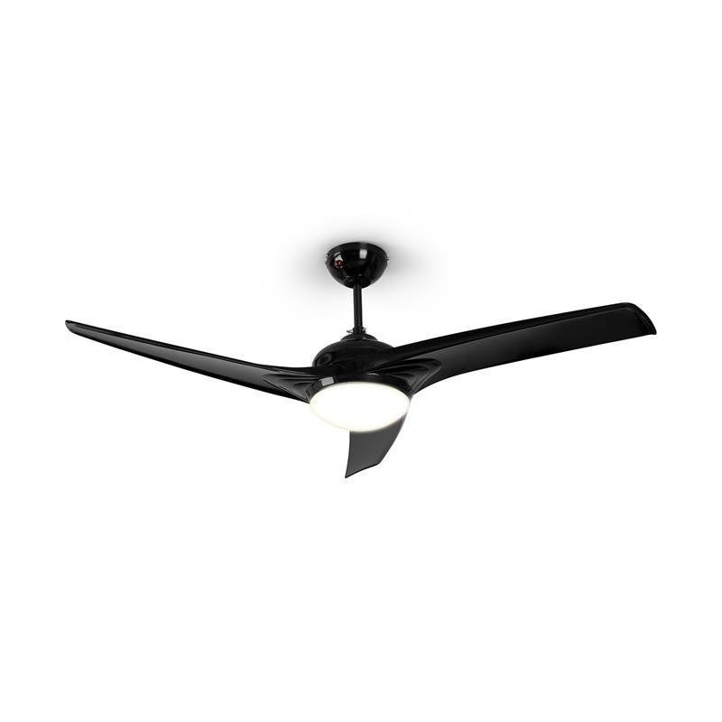 Figo 132cm 55W Ventilateur de plafond avec luminaire Noir