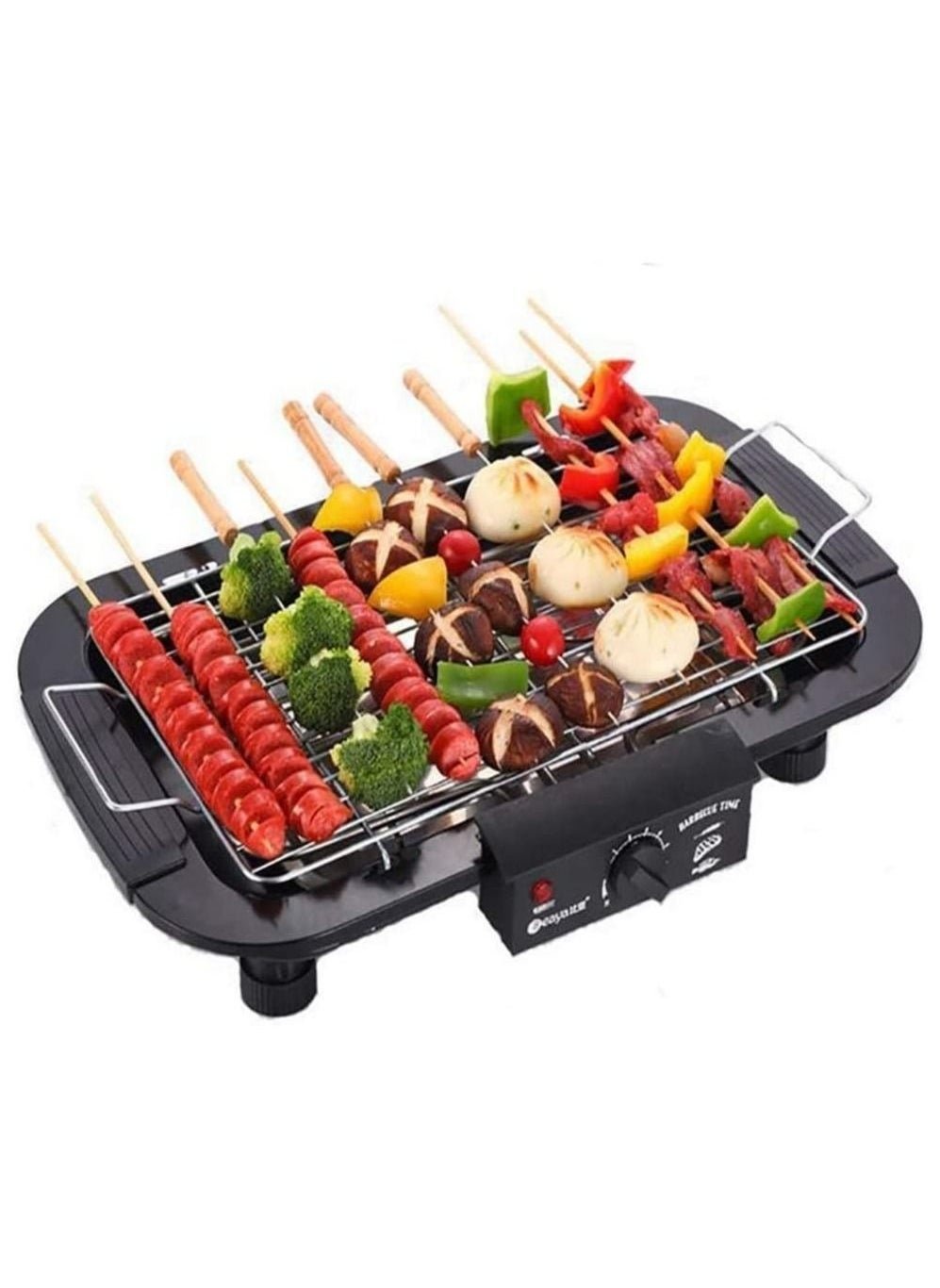 GrillMaster 2000W Barbecue Électrique de Table Noir